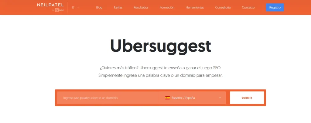 herramientas esenciales para la investigación de palabras clave ubersuggest