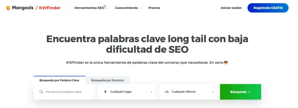 analisis detallado de keywords con kwfinder