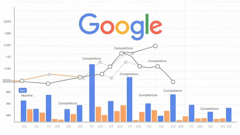 resultados de una búsqueda en Google con las SERPs (Search Engine Results Pages) destacando a los competidores